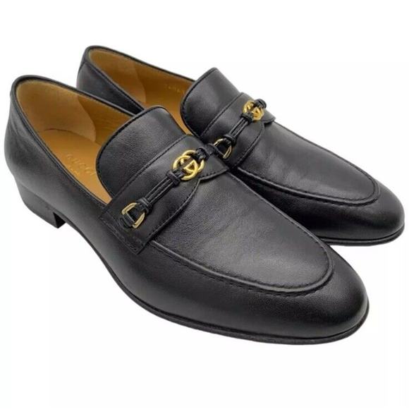 Gucci Women's Interlocking G Apron Toe Loafers Black B 5.5 M US 6 - Picture 2 of 4